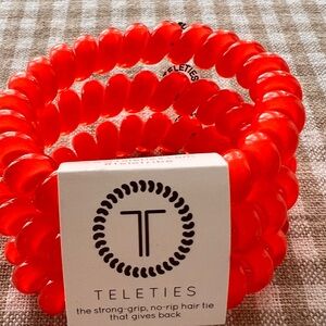 Teleties Bright Orange Hair Ties
